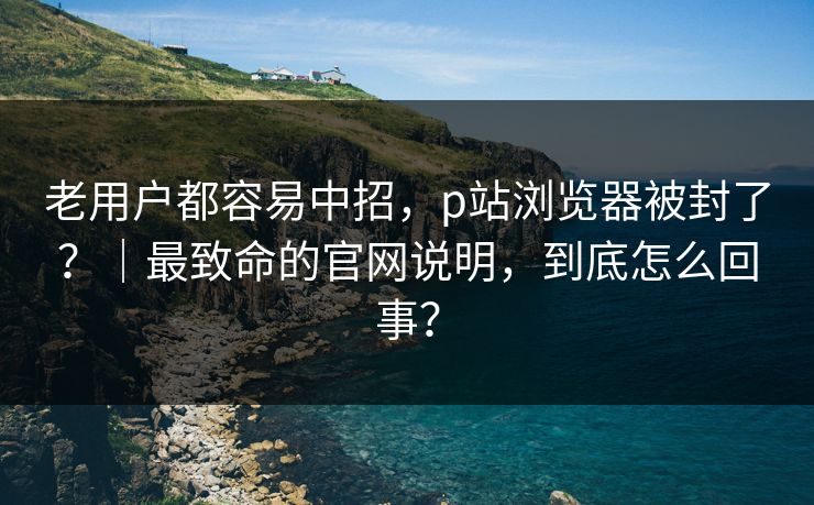 老用户都容易中招，p站浏览器被封了？｜最致命的官网说明，到底怎么回事？