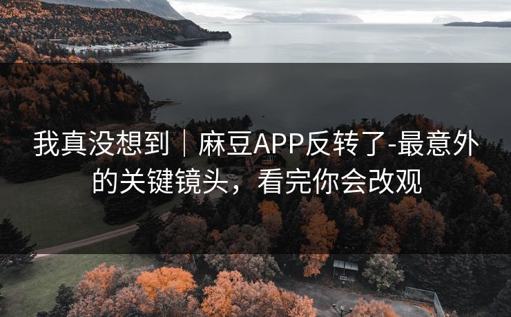 我真没想到｜麻豆APP反转了-最意外的关键镜头，看完你会改观