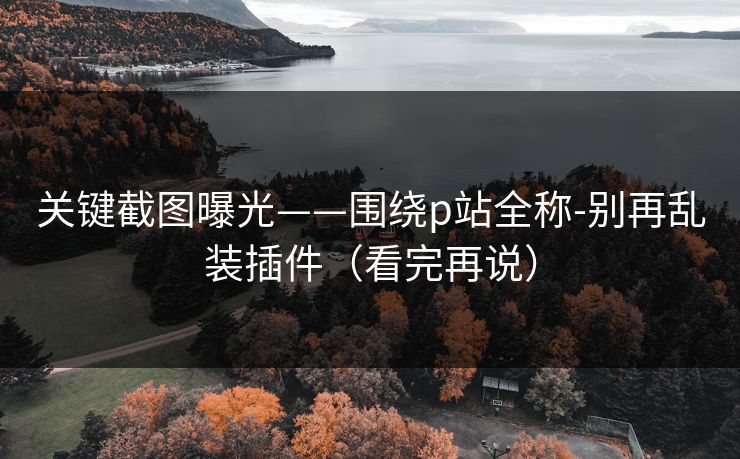 关键截图曝光——围绕p站全称-别再乱装插件（看完再说）